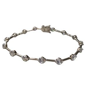 Elegant Cubic Zirconia Tennis Bracelet Sterling Silver HFE 925CZ 7”